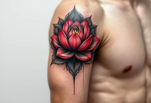 ideas with lotus (make red and black) tattoo idea