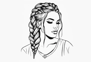 Eine Fee mit dutch braids der ganze Körper ist zu sehen tattoo idea