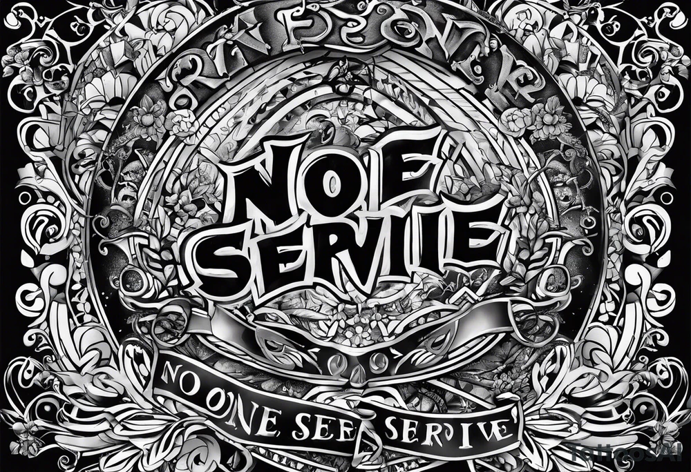Text "no one servive" tattoo idea