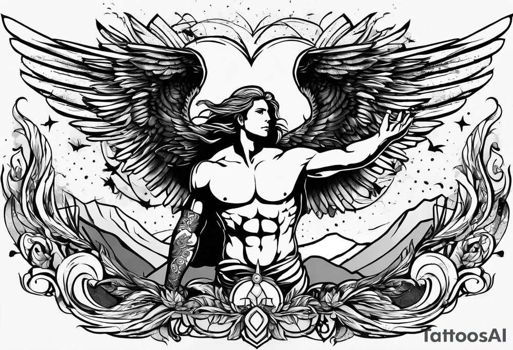 Icarus 

include quote
let our scars fall in love tattoo idea