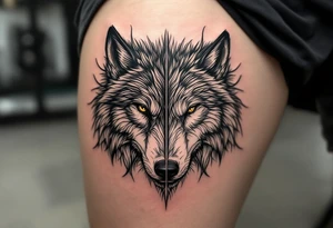 Black wolf and a white wolf side by side tattoo idea