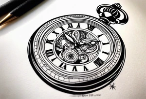 Pocket watch at 9:45 tattoo idea