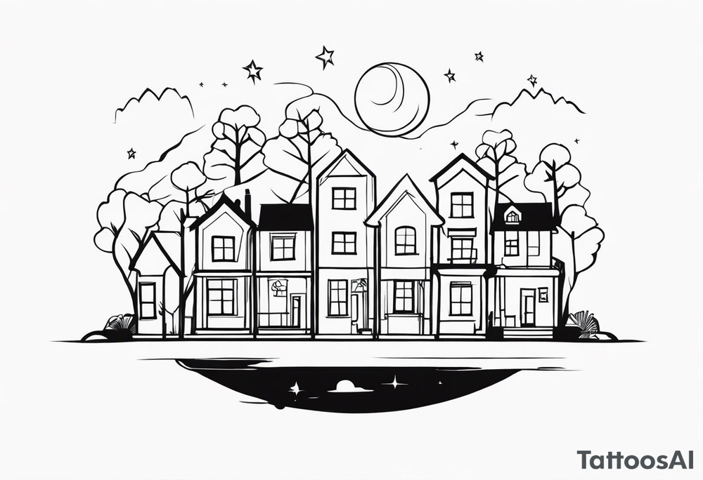 each house is a different world tattoo idea