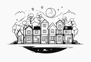 each house is a different world tattoo idea