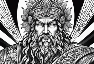 Bóg Zeus pioruny tattoo idea