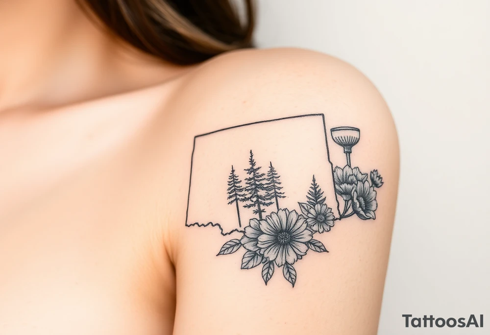 Texas 
Washington 
Connecticut 
All separate states 
State trees and flowers tattoo idea