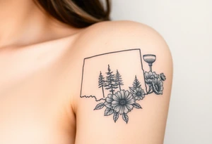 Texas 
Washington 
Connecticut 
All separate states 
State trees and flowers tattoo idea