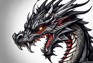 Dragon with reaper skull tattoo idea