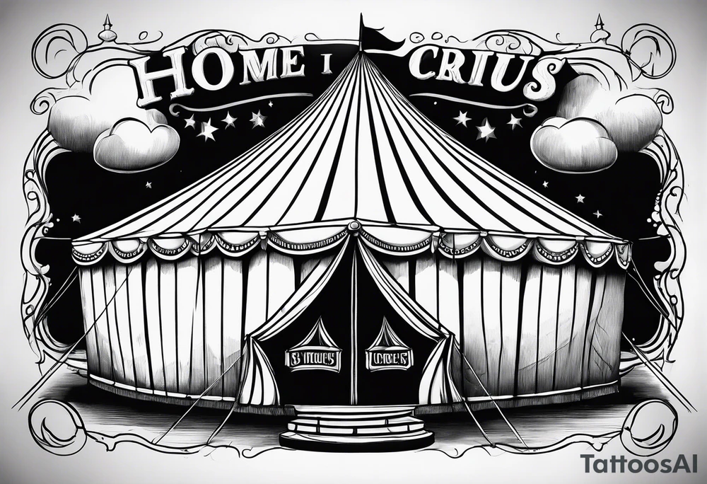 Big top circus tent with text home is where the is circus tattoo idea