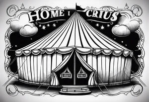 Big top circus tent with text home is where the is circus tattoo idea