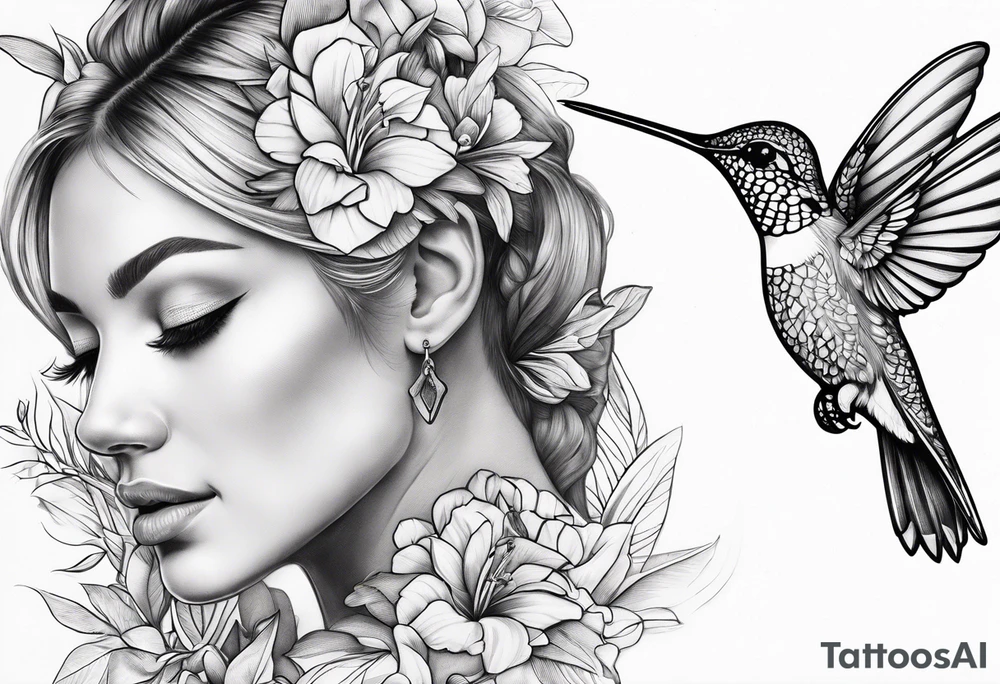 Small fine line hummingbird tattoo idea
