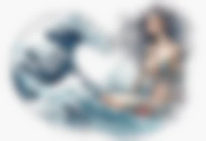 a tall see-through woman covered with water, sitting upon a wave tattoo idea