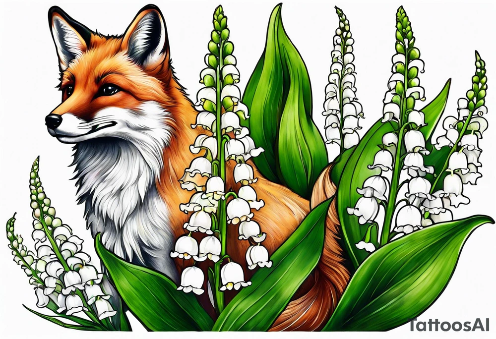 lily of the valley and fox glove flowers tattoo idea