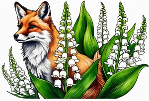 lily of the valley and fox glove flowers tattoo idea