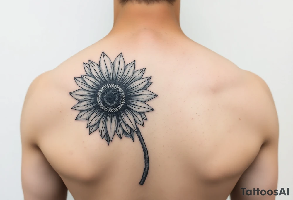 Sunflower with gears tattoo idea