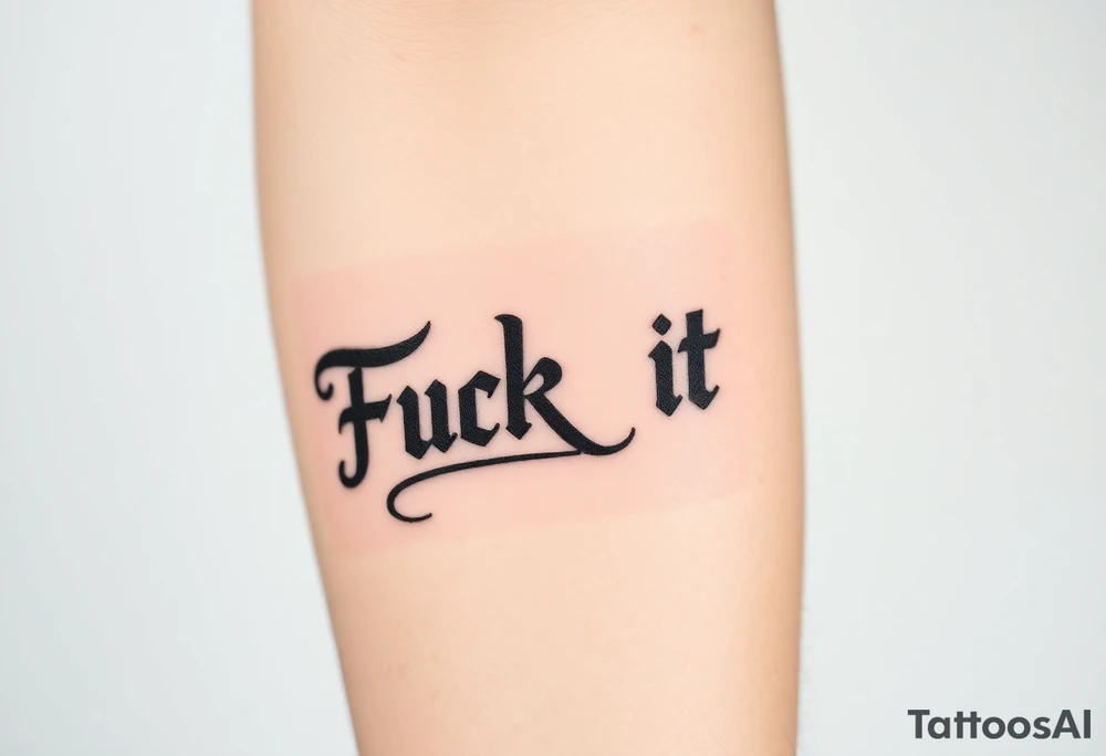 Fuck it tattoo idea