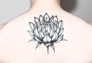Blooming protea flower tattoo idea