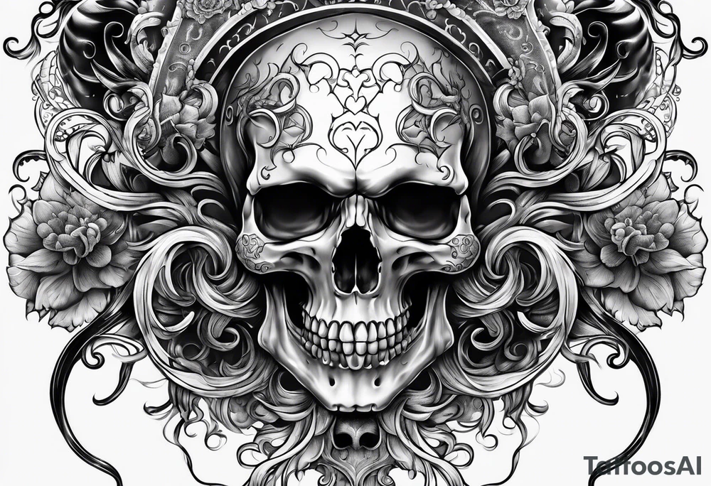 skull with tentacles tattoo idea