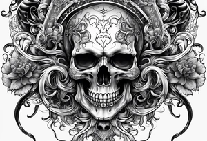 skull with tentacles tattoo idea