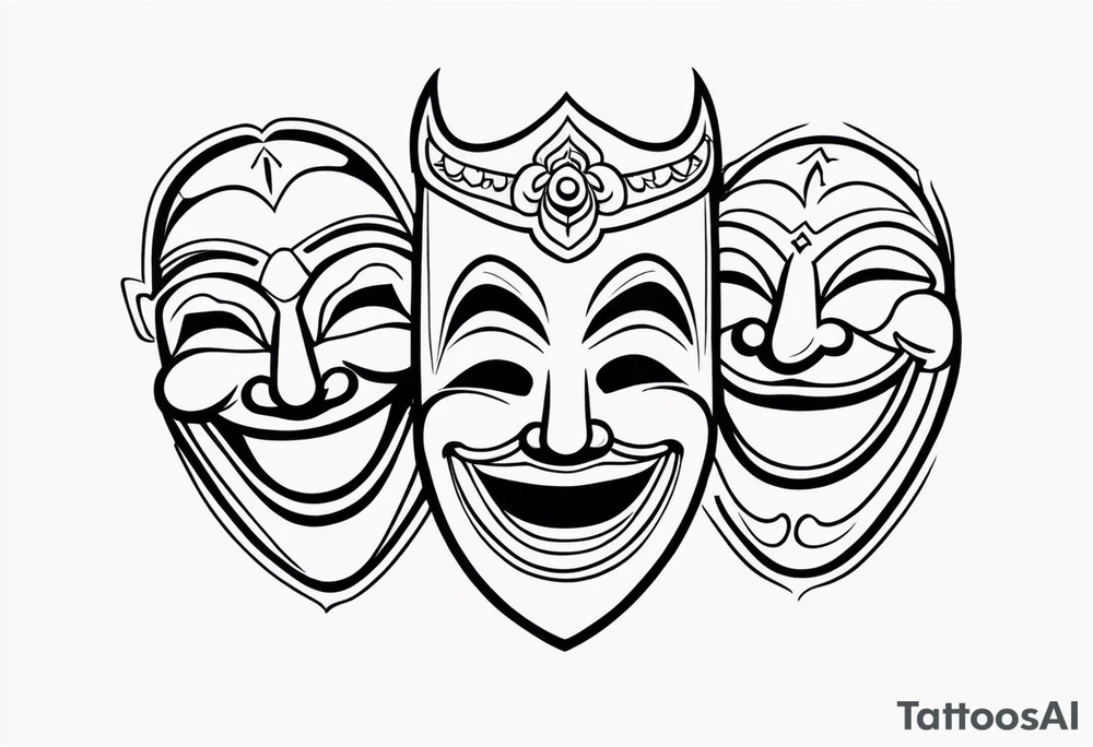 Laughing mask tattoo idea