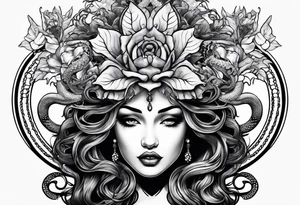Medusa with venus fly traps instead of snakes tattoo idea