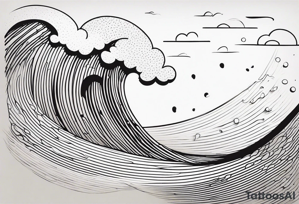 background wind or water with curved lines but not so close together tattoo idea