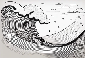 background wind or water with curved lines but not so close together tattoo idea