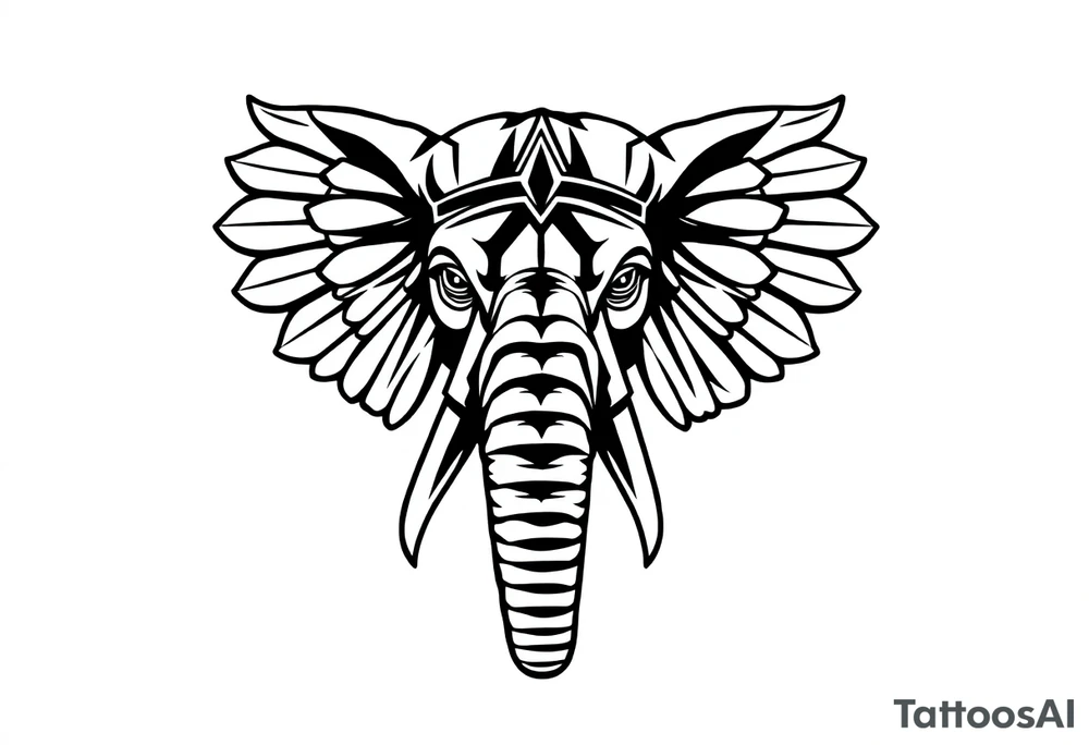 A Egyptian elephant’s face tattoo idea