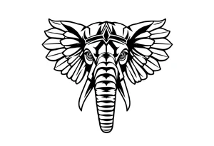 A Egyptian elephant’s face tattoo idea