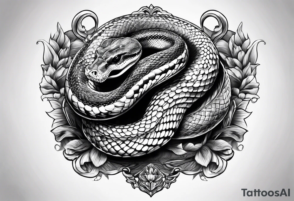 Anaconda with skull head tattoo idea