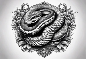 Anaconda with skull head tattoo idea