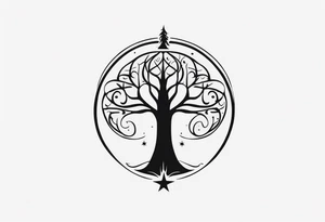 White tree of Gondor with star wars rebel symbol, doctor who tattoo idea