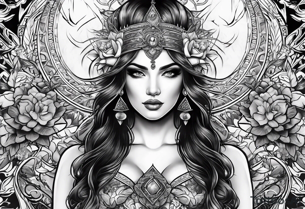 the goddess lustitia tattoo idea