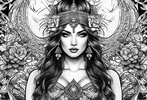 the goddess lustitia tattoo idea