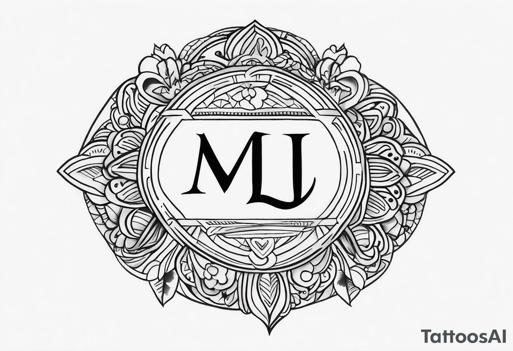 Create a small tattoo on the forearm with the initials MLJ, date of birth 22/09/22 in the style of a moluccan tattoo tattoo idea