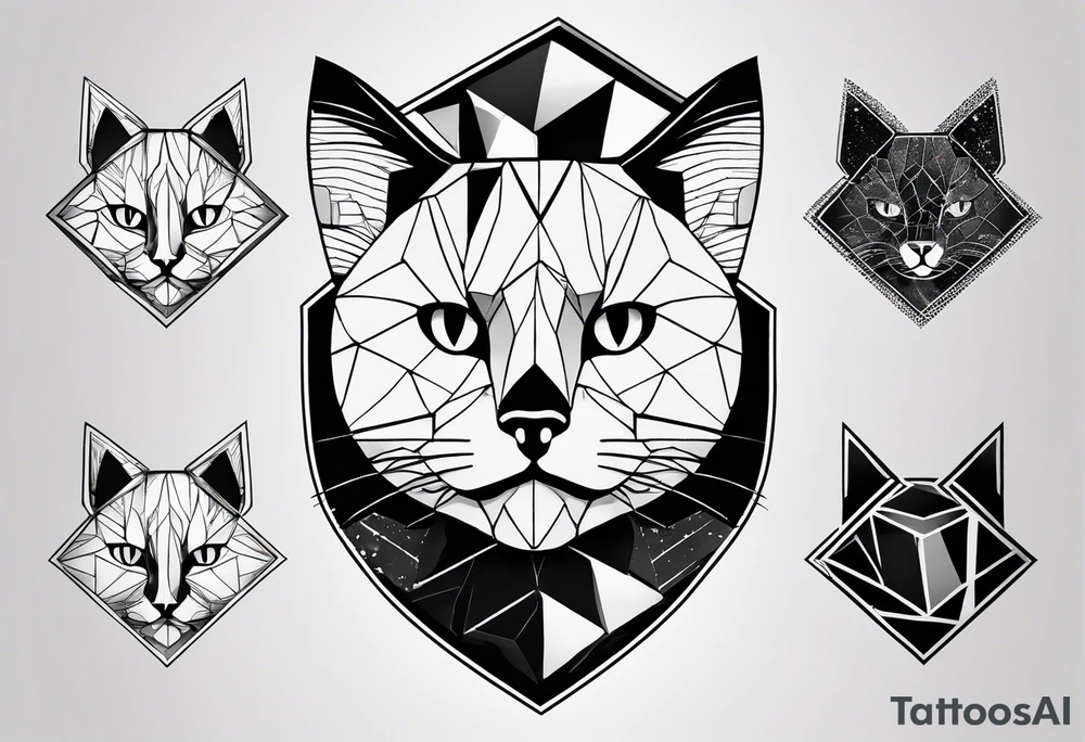 cat, abstract, geometric, lines, halftone, splatter, cat paw, hexagon tattoo idea cat, abstract, geometric, lines, halftone, splatter, cat paw, hexagon tattoo idea