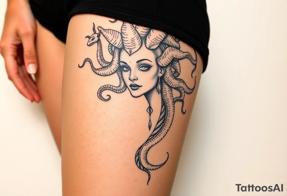 medusa  with snakes coming out of her head tattoo idea