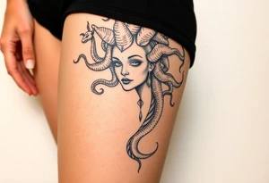 medusa  with snakes coming out of her head tattoo idea