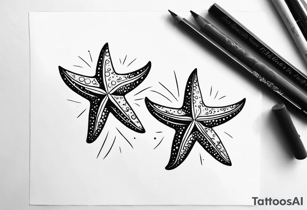 Two Starfish hugging tattoo idea