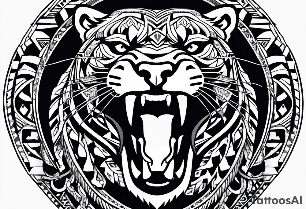 aztec black jaguar with snake tattoo idea