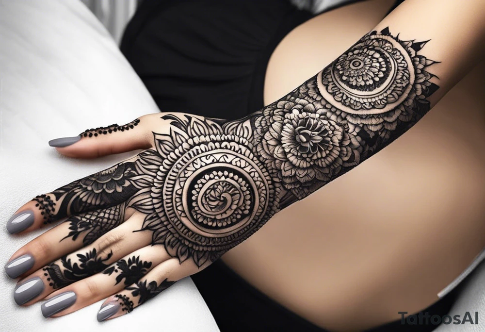 henna sleeve tattoo idea