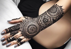 henna sleeve tattoo idea