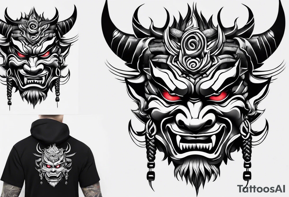 Oni Mask on tricep tattoo idea