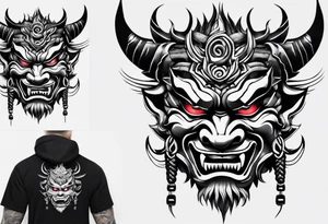 Oni Mask on tricep tattoo idea
