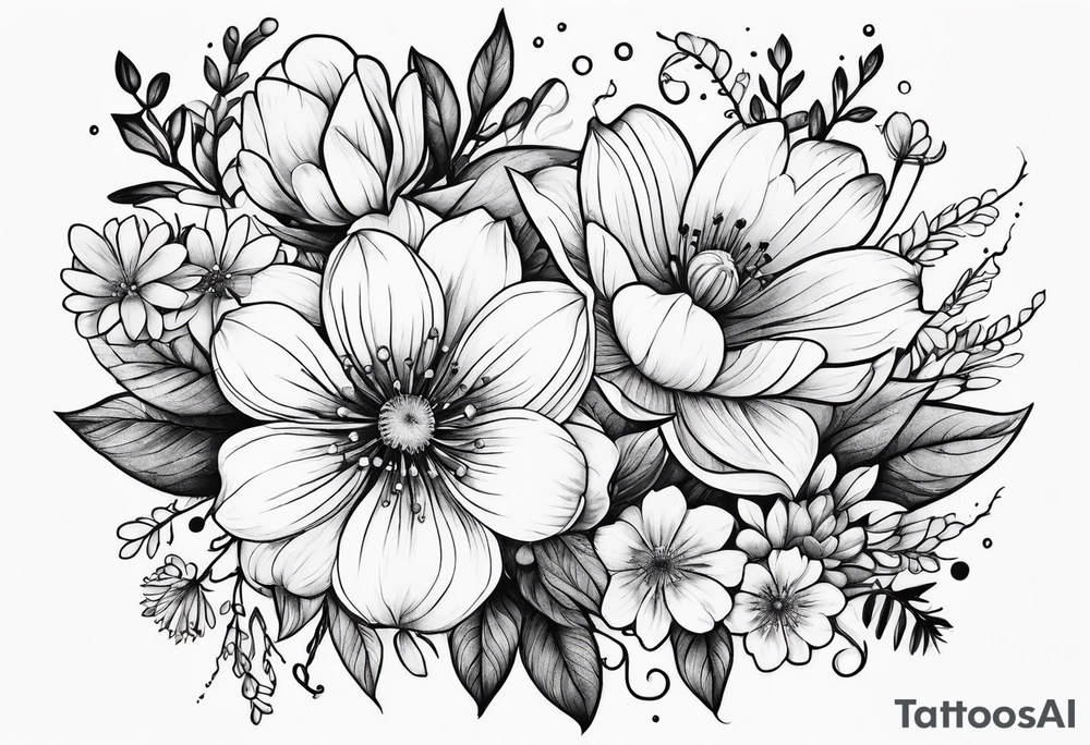 Tiny florals tattoo idea