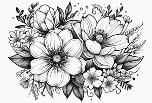 Tiny florals tattoo idea