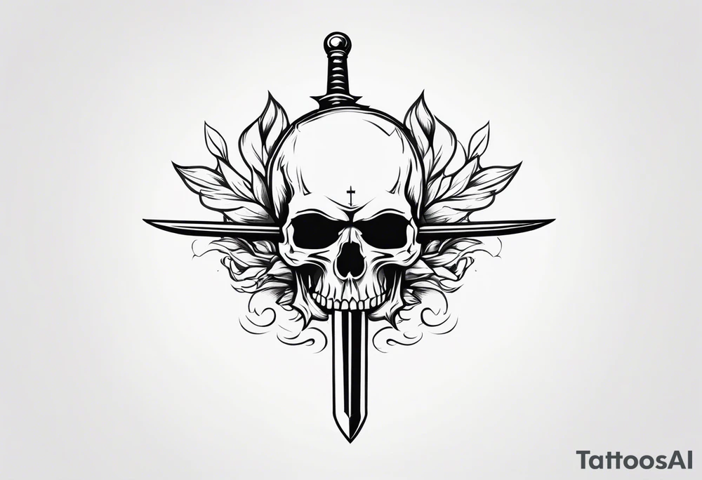 Skull and sword tattoo idea