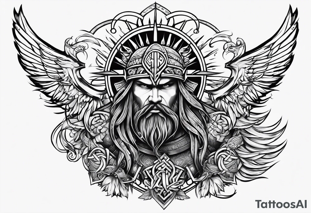 Valhalla word viking church tattoo idea