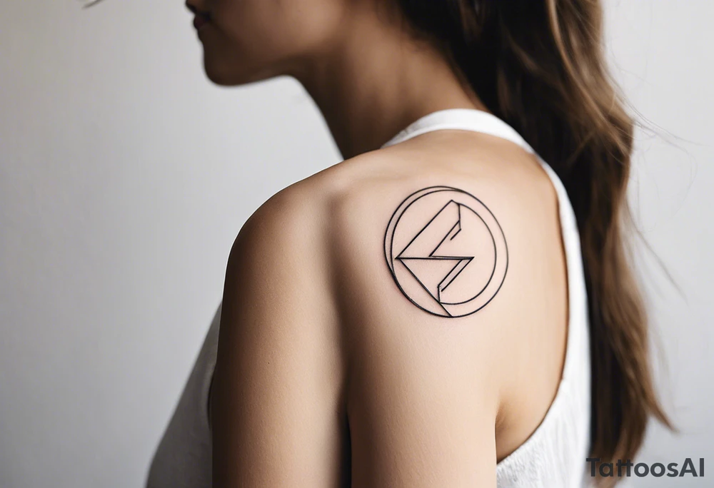 Minimalist tattoo with ultra-thin lines, where the number 22 is the main element, representing luck and eternal love with my girlfriend. The design should be subtle and elegant, with an abstract or geometric detail symbolizing our bond and special connection. Ideally in black and white, with a modern and timeless style, perfect for the forearm, chest, or behind the ear tattoo idea