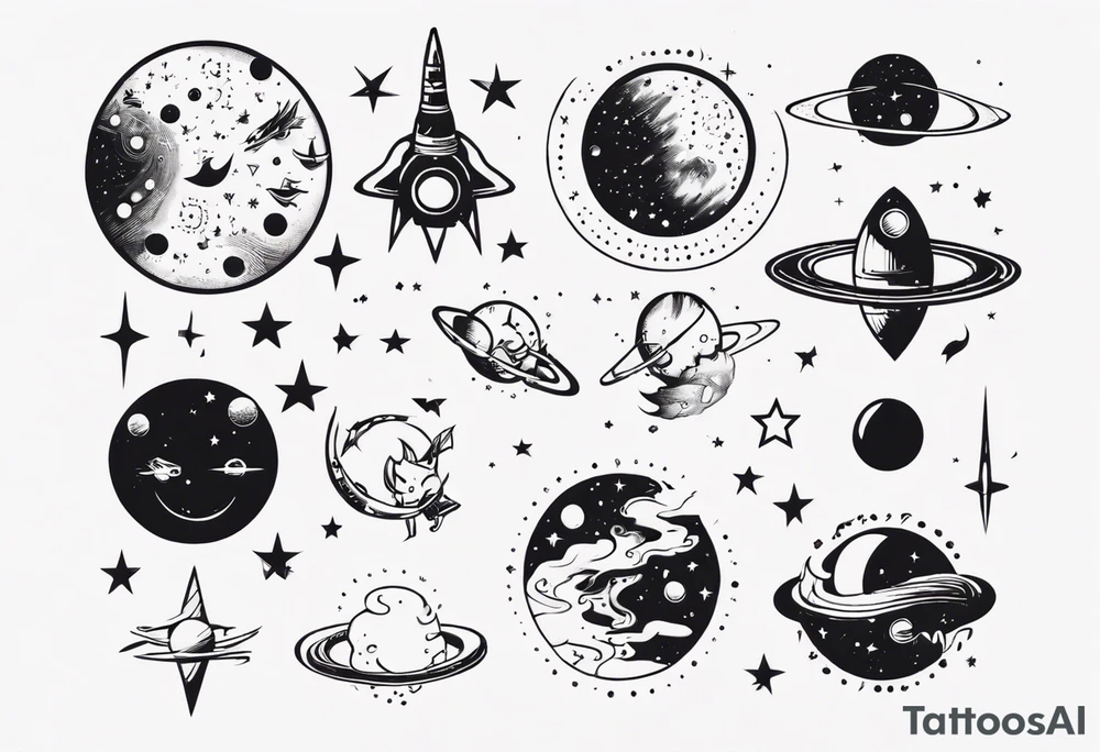 Best friends space song tattoo idea